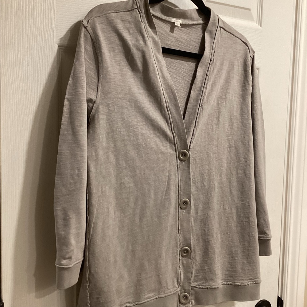 J. Crew Slub Cotton Oversized V Neck Slouchy Cardigan, Size L